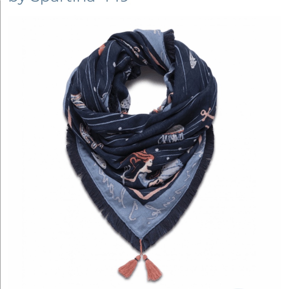 NWT Spartina 449 Unsinkable Mermaid Square Scarf